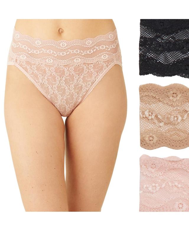 b. temptD by Wacoal Assorted 3-Pack Lace Kiss High Cut Briefs Product Image