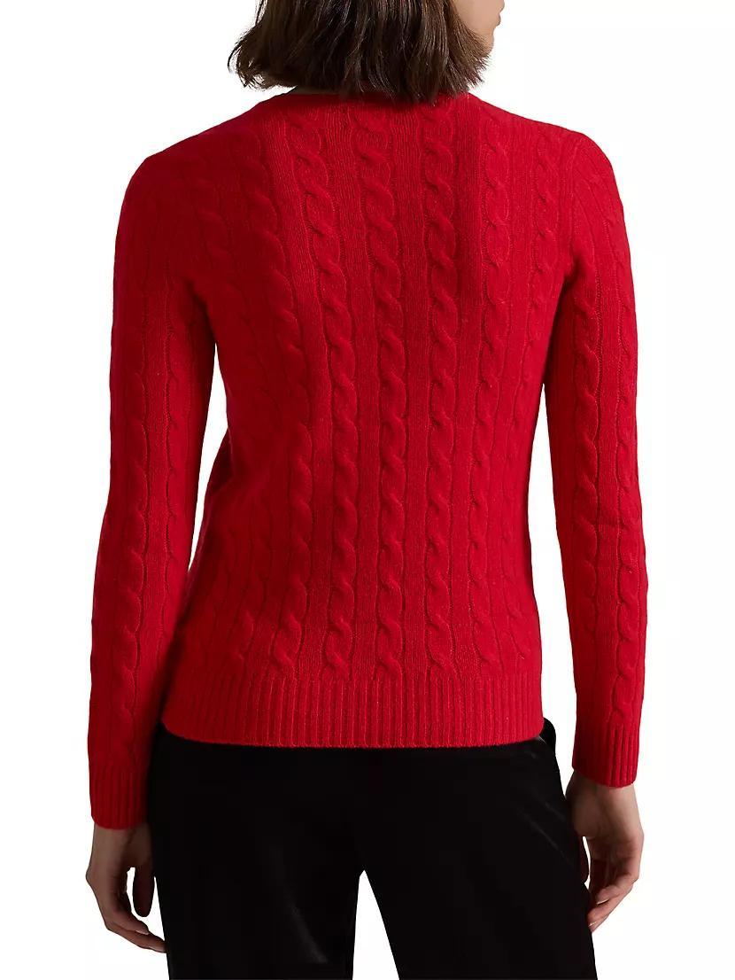 Wool Cable-Knit Crewneck Sweater Product Image