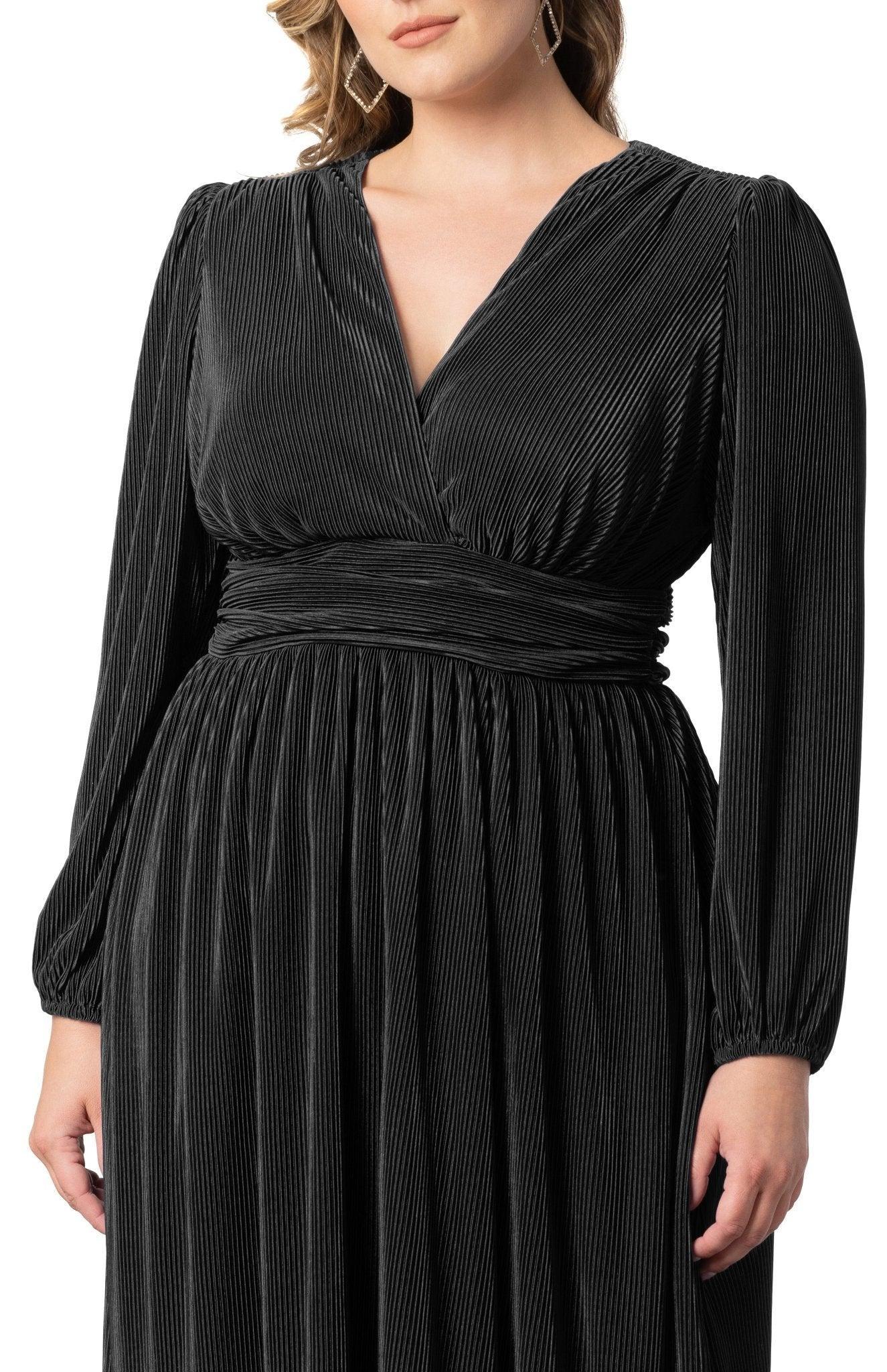 Sophie Long Sleeve Pleated Cocktail Dress - Plus Product Image