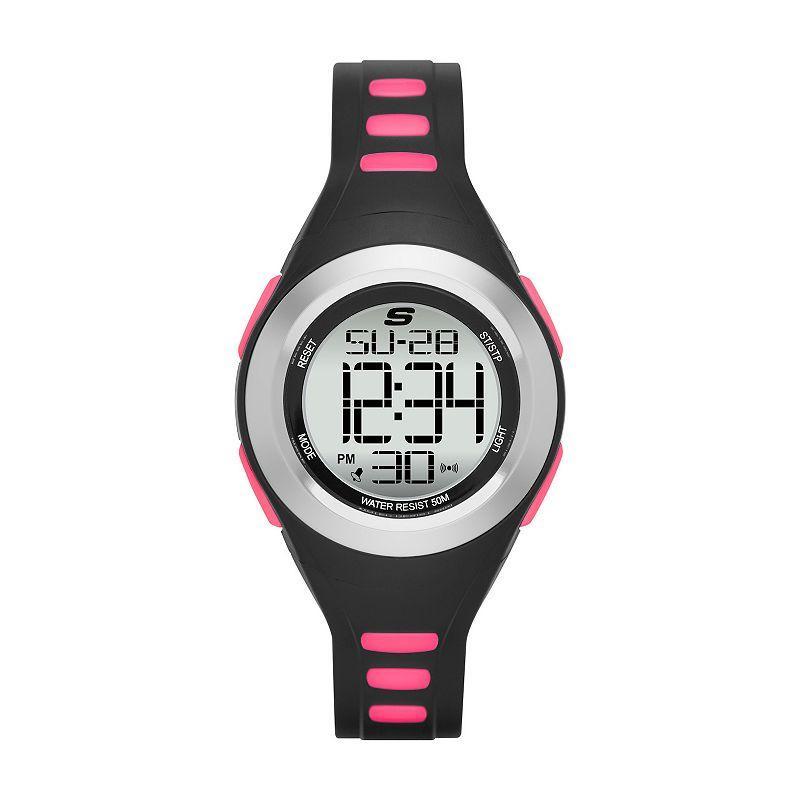 Skechers Womens Tennyson Digital Molded Silicone Watch Black Product Image