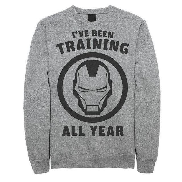 Mens Marvel Avengers Iron Man Ive Been Training All Year Logo Sweatshirt Med Grey Product Image