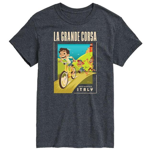 Disney / Pixars Luca Big & Tall La Grande Postcard Graphic Tee, Mens Heather Grey Product Image