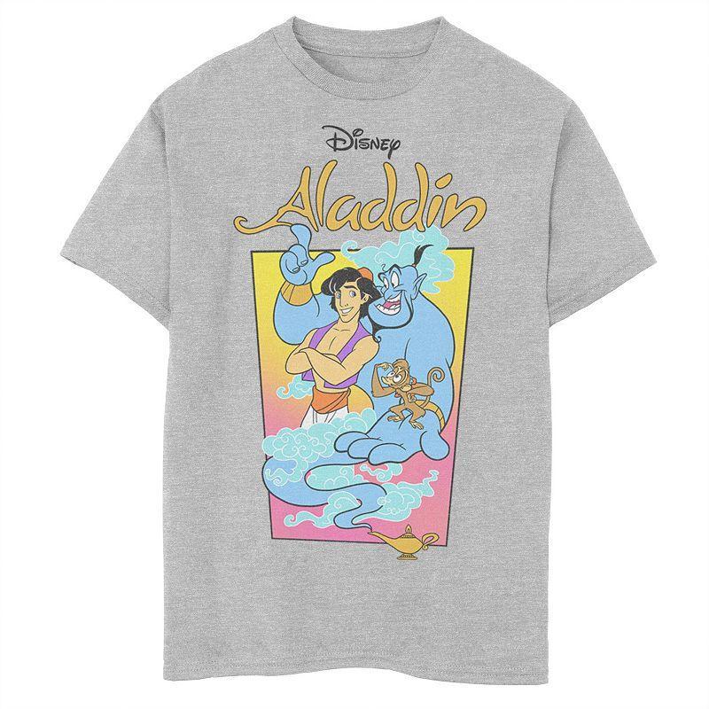 Disneys Aladdin Boys 8-20 Genie Abu Poster Graphic Tee, Boys Athletic Grey Product Image