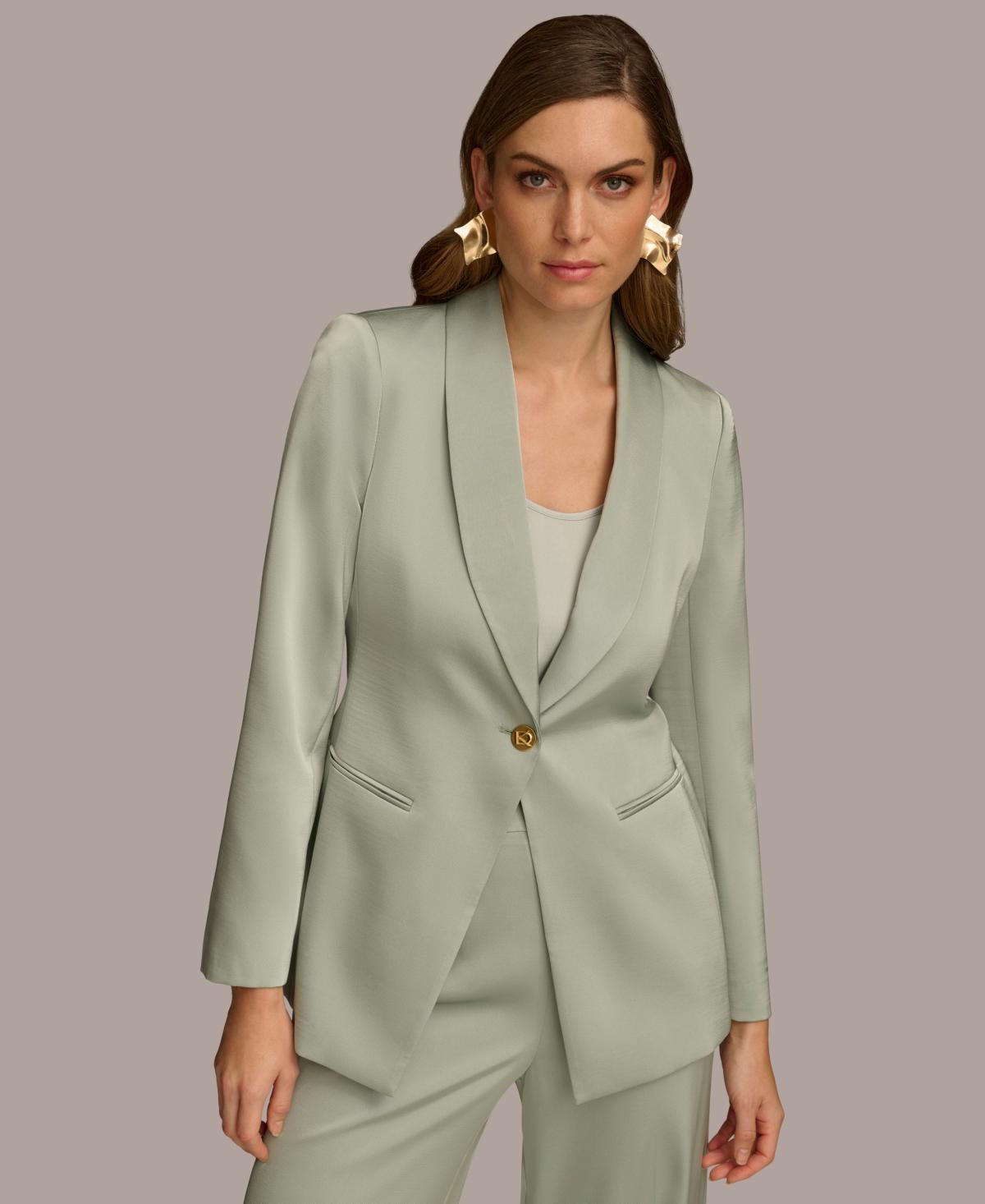 Women's One-Button Satin Jacket Product Image