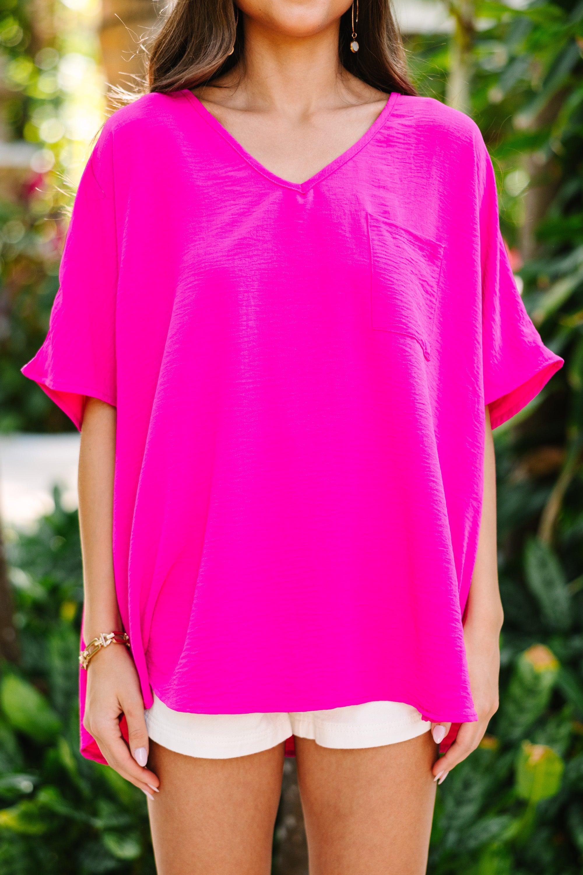 Couldn't Be Better Fuchsia Pink Top Female Product Image