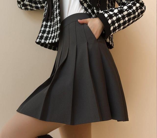 High Waist Plain Mini Pleated Skirt (Various Designs) Product Image