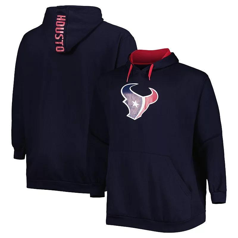 Mens Houston Texans Big & Tall Logo Pullover Hoodie Blue Product Image