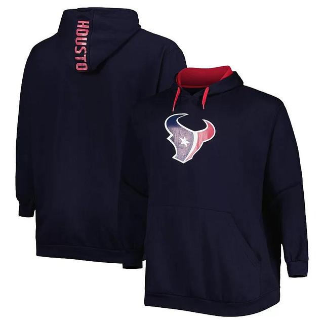 Mens Houston Texans Big & Tall Logo Pullover Hoodie Blue Product Image