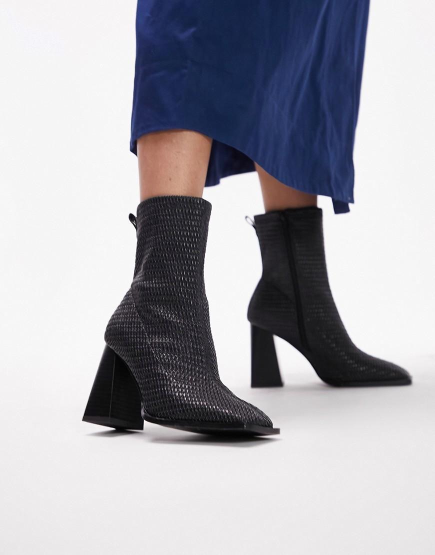 Topshop Wide Fit Tilly block heel sock boot Product Image