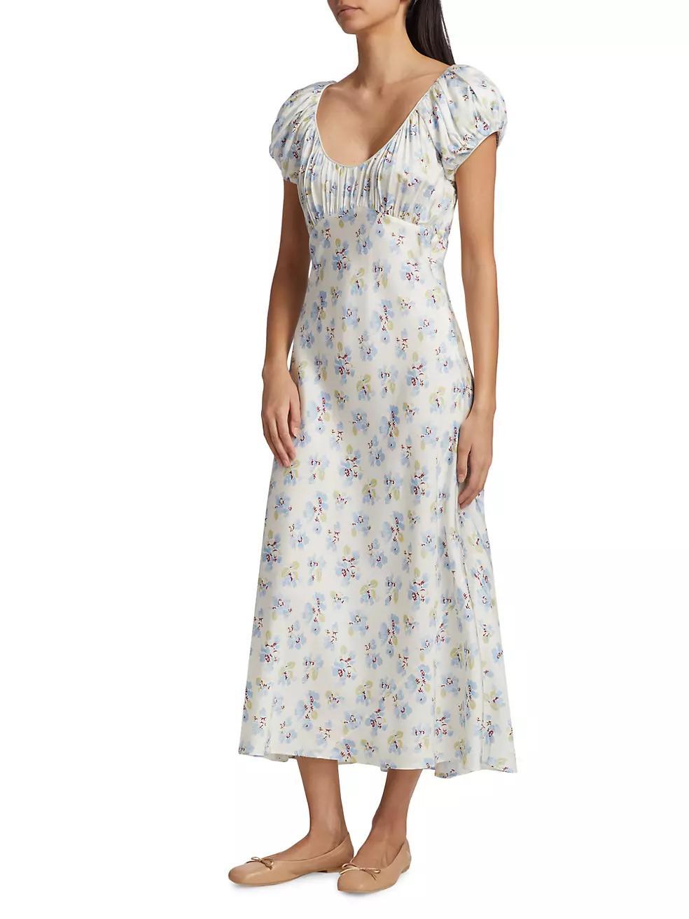 Florencia Silk-Blend Midi-Dress Product Image