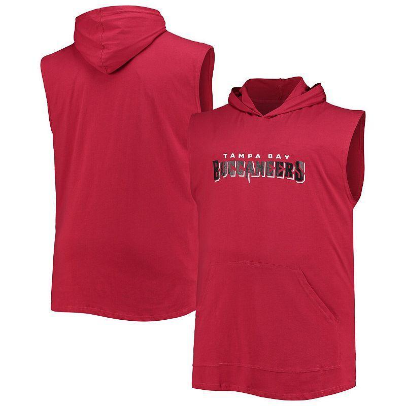 Mens Tampa Bay Buccaneers Big & Tall Muscle Sleeveless Pullover Hoodie Product Image