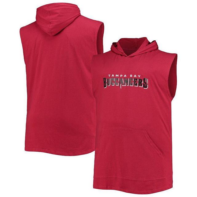 Mens Tampa Bay Buccaneers Big & Tall Muscle Sleeveless Pullover Hoodie Product Image