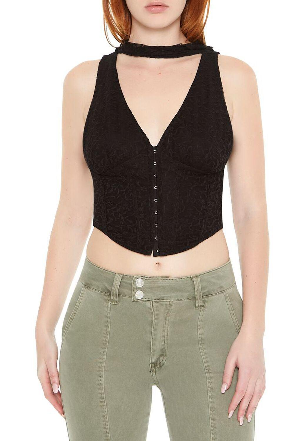 Lace Sash Corset Crop Top | Forever 21 Product Image