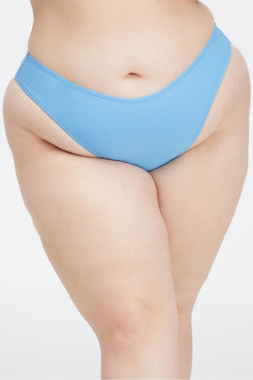 Fabletics High-Cut Classic Bikini Bottom Womens blue plus Size 1X Product Image