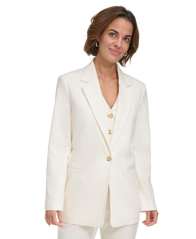 Dkny Womens Single-Button Long-Sleeve Blazer Product Image