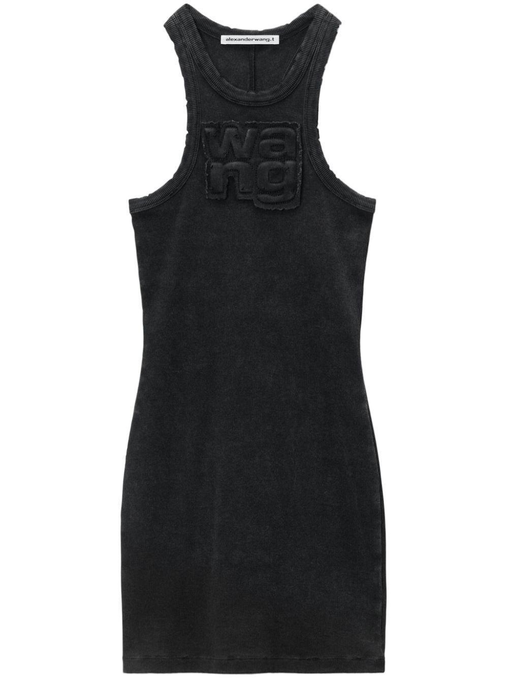 logo-appliqué ribbed minidress Product Image