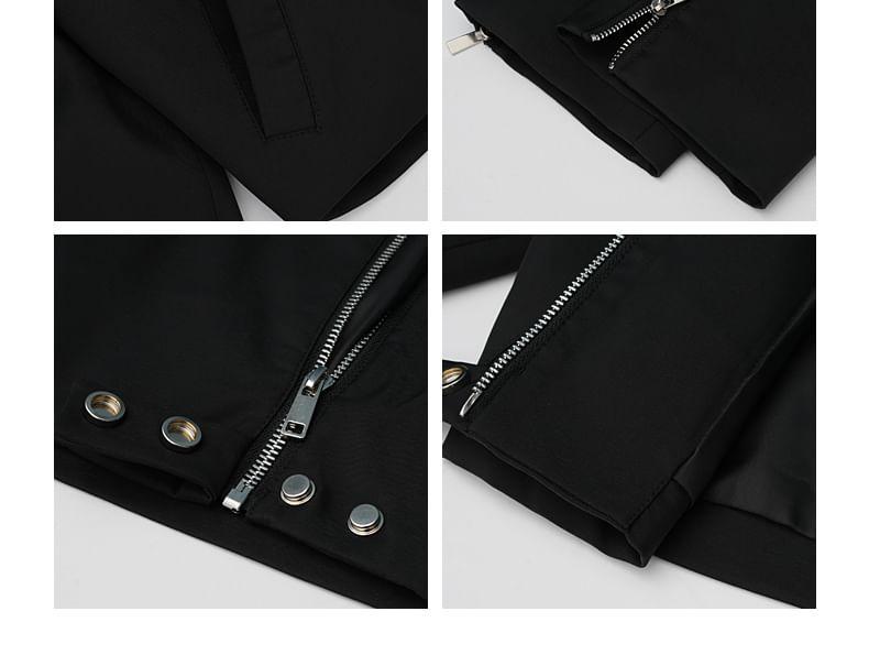 Two Tone Cropped Zip Jacket Product Image