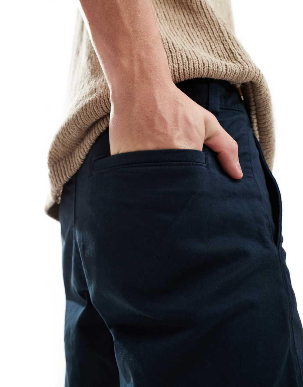 Selected Homme chino shorts in navy Product Image