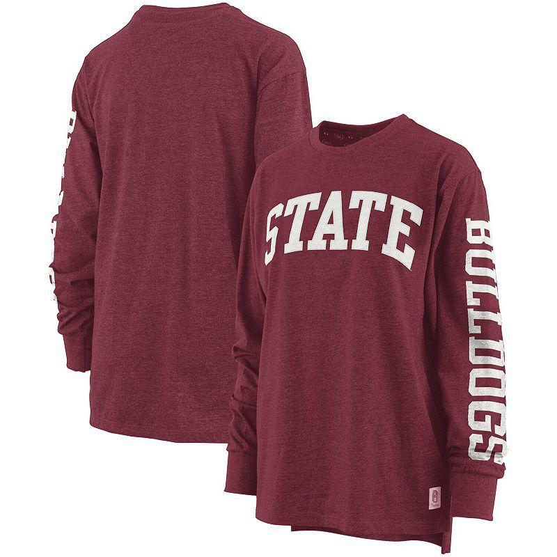 Womens Pressbox Maroon Mississippi State Bulldogs Two-Hit Canyon Long Sleeve T-Shirt Product Image