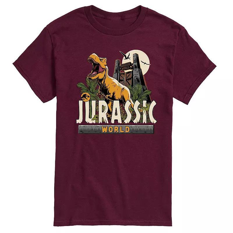 Mens Jurassic World T Rex Graphic Tee Grey Gray Product Image