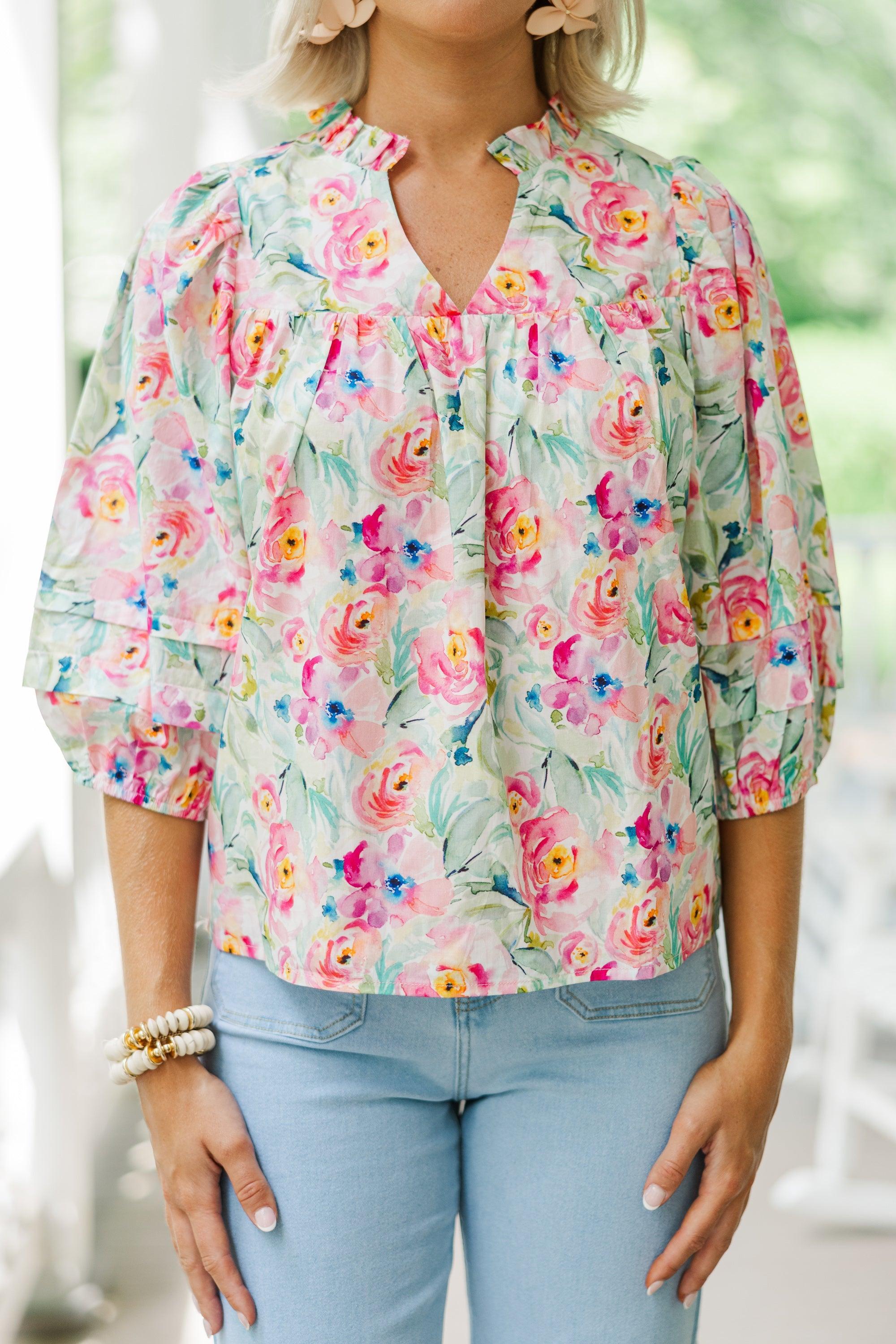 Get Involved Pink Floral Blouse Female Product Image