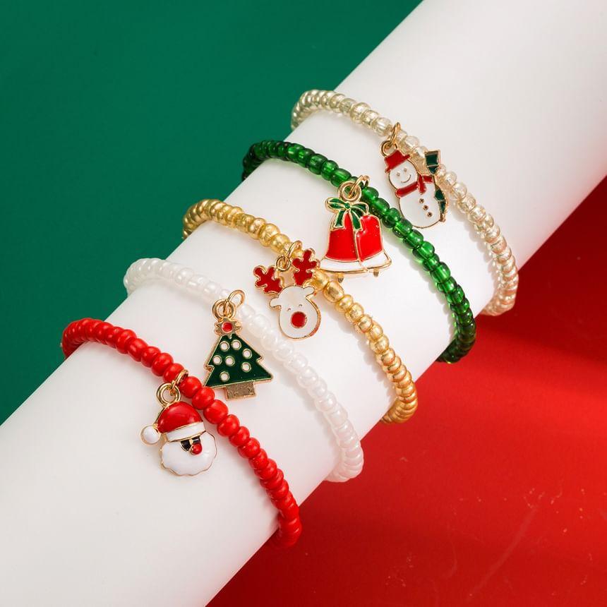 Set of 5: Christmas Beaded Bracelet Product Image