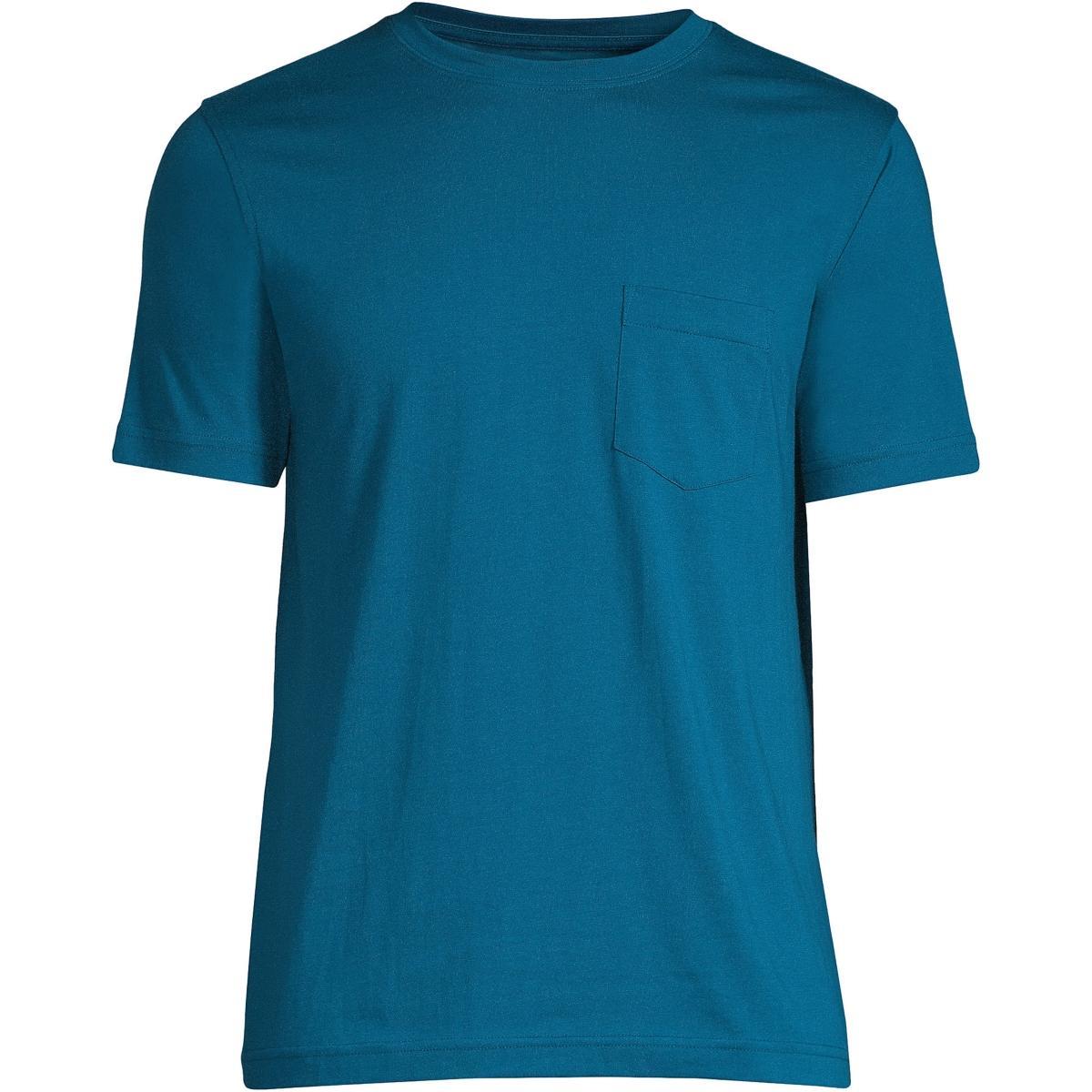 Big & Tall Lands End Supima Pocket Tee, Mens White Product Image