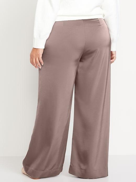 High-Waisted Satin Super Wide-Leg Pants Product Image