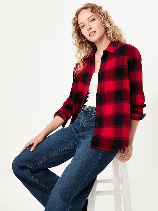 Button-Down Flannel Tunic Product Image