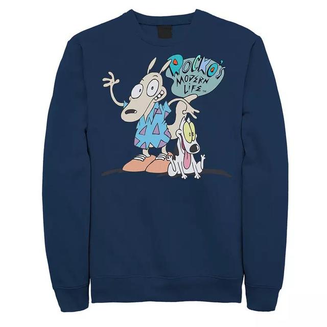 Mens Nickelodeon Rockos Modern Life Show Intro Sweatshirt Dark Grey Product Image