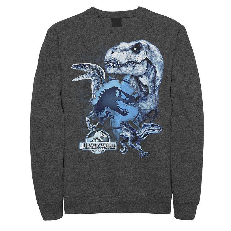 Mens Jurassic World Two T-Rex Squad Camo Shatter Sweatshirt Athletic Grey Product Image