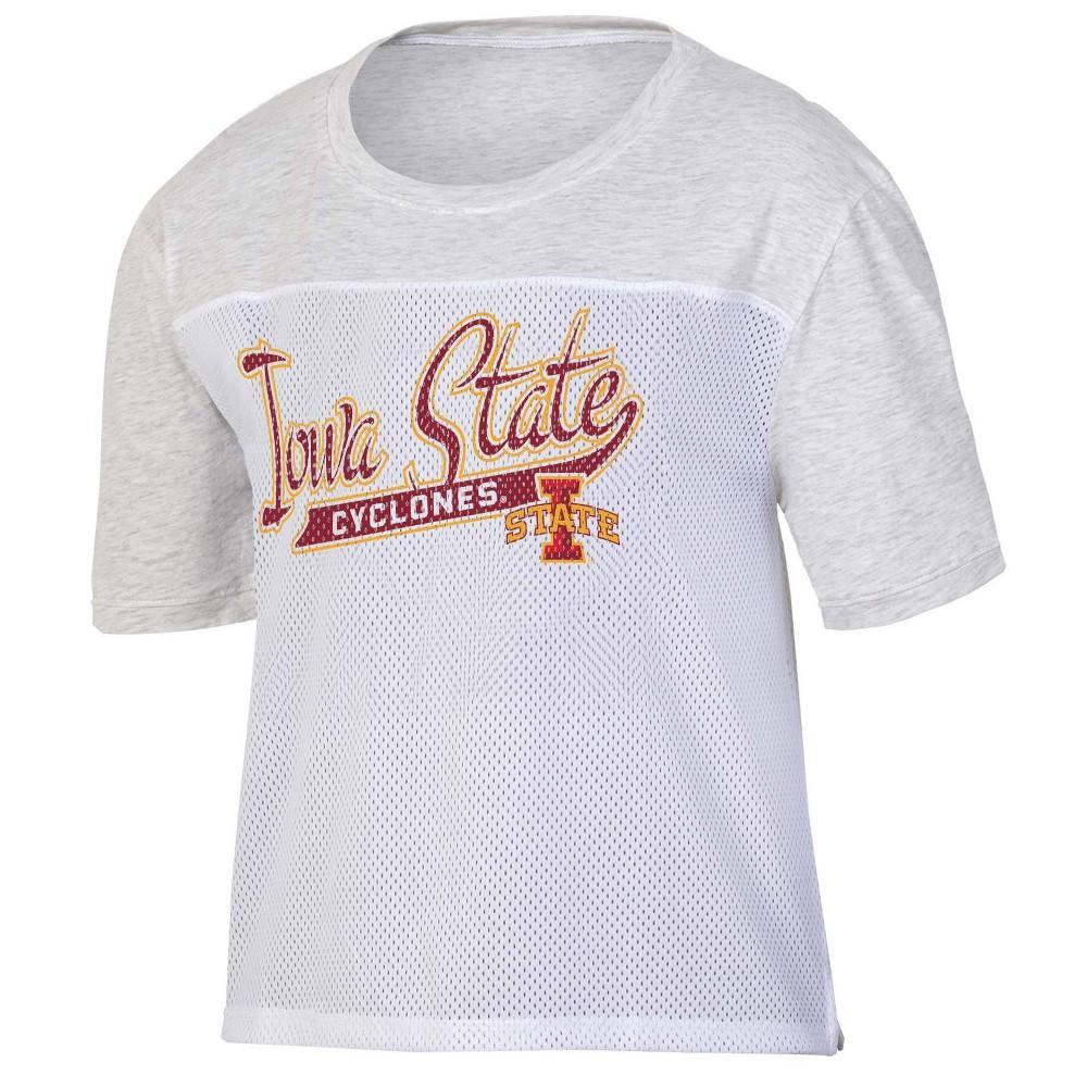 NCAA Iowa State Cyclones Womens White Mesh Yoke T-Shirt Product Image