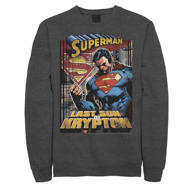 Mens DC Comics Superman Last Son Of Krypton Text Poster Sweatshirt Product Image