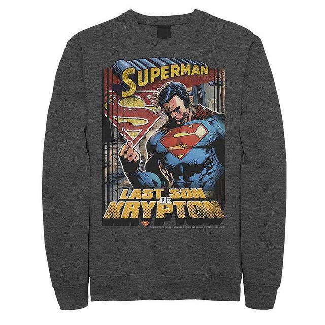 Mens DC Comics Superman Last Son Of Krypton Text Poster Sweatshirt Product Image