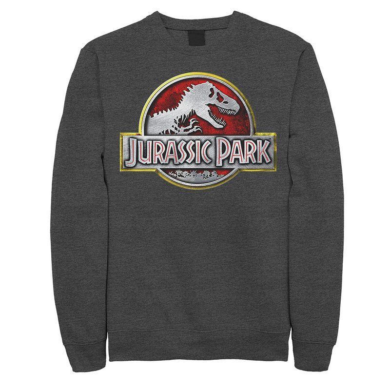 Mens Jurassic Park Chrome Logo Fleece Grey Product Image