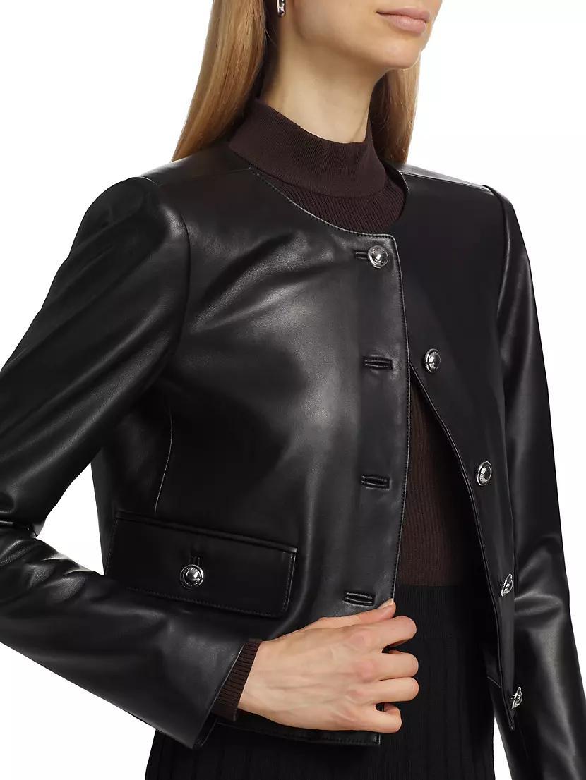 Cropped Leather Jacket Product Image