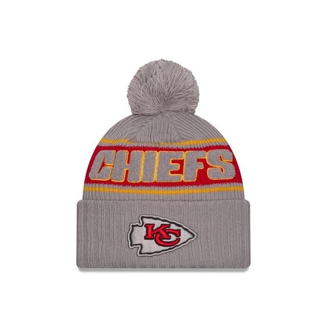 Kansas City Chiefs 2024 Cold Weather Gray Pom Knit Hat Male Product Image