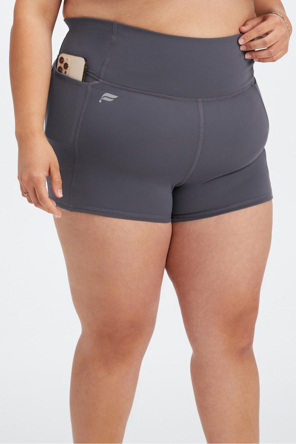 Fabletics Oasis High-Waisted 2 Short Womens Pewter plus Size 4X Product Image