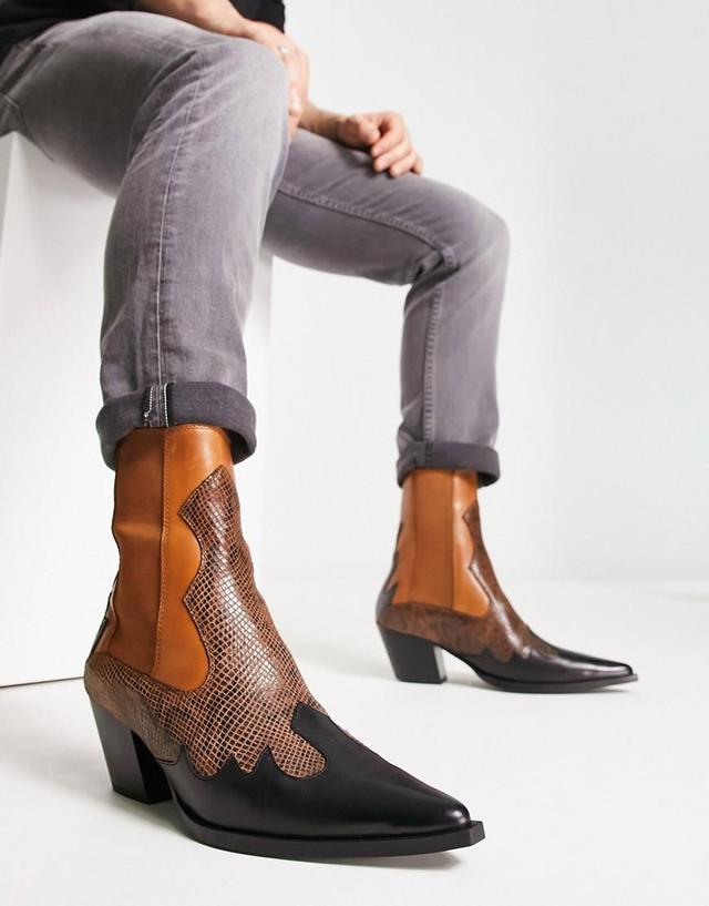 ASOS DESIGN heeled Chelsea western boots Product Image