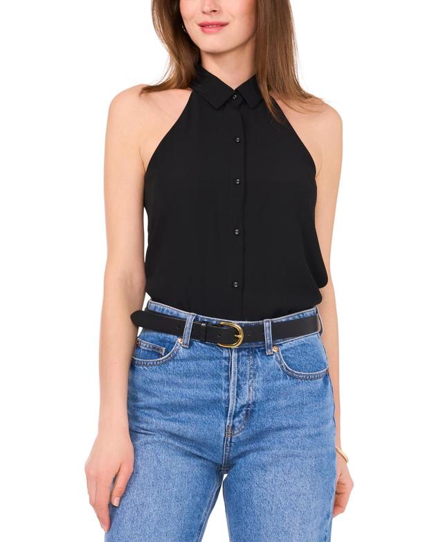 1.state Womens Collared Halter-Neck Sleeveless Blouse Product Image