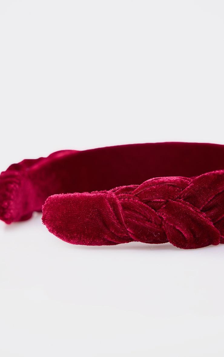 Burgundy Velvet Twist Headband Product Image