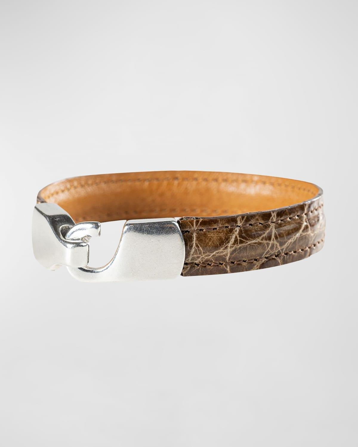 Mens Alligator Leather Bracelet Product Image