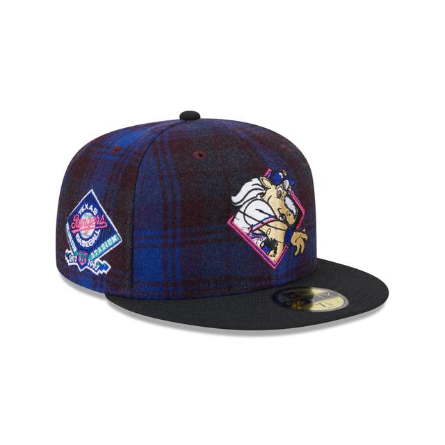 Texas Rangers Mascot Plaid 59FIFTY Fitted Hat Male Product Image