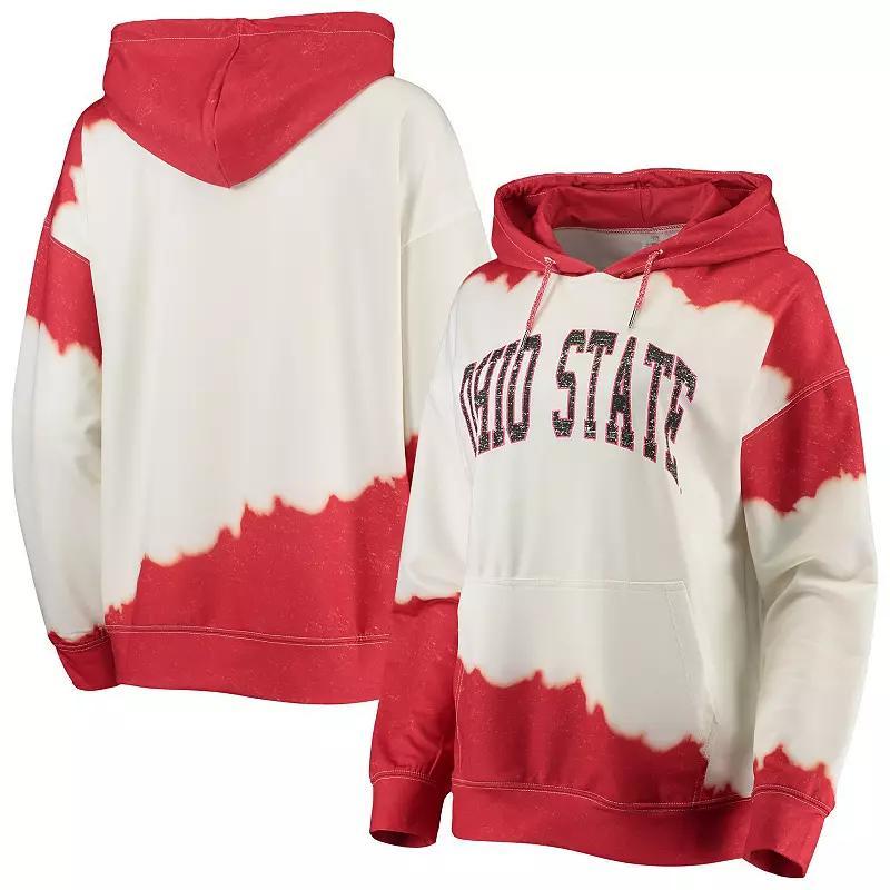 Womens Gameday Couture White Ohio State Buckeyes For the Fun Double Dip-Dyed Pullover Hoodie - White Product Image