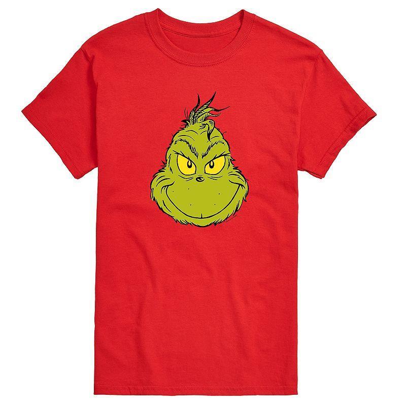 Big & Tall Dr. Seuss Grinch Face Tee, Mens Product Image