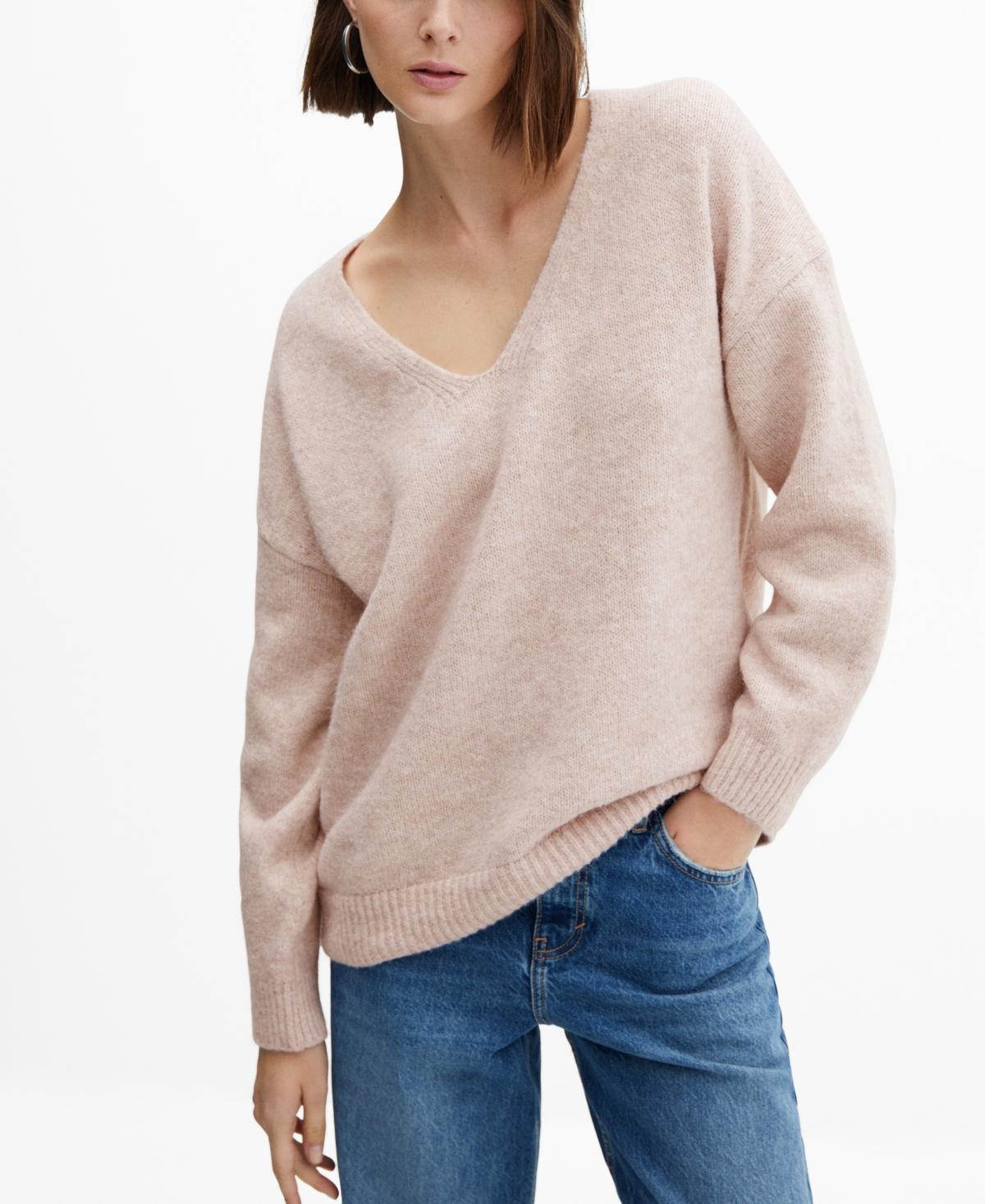 MANGO - V-neck knit sweater pastel pinkWomen Product Image