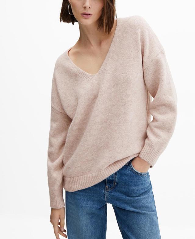 Mango Womens V-Neck Knit Sweater Product Image