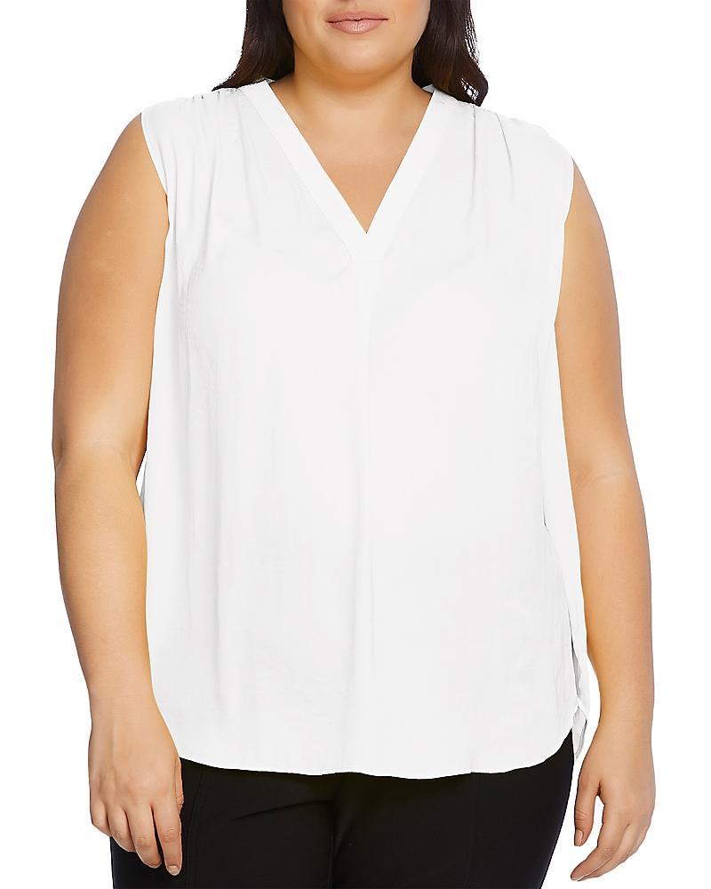 Vince Camuto Plus Plus Shirred Sleeveless Top Product Image