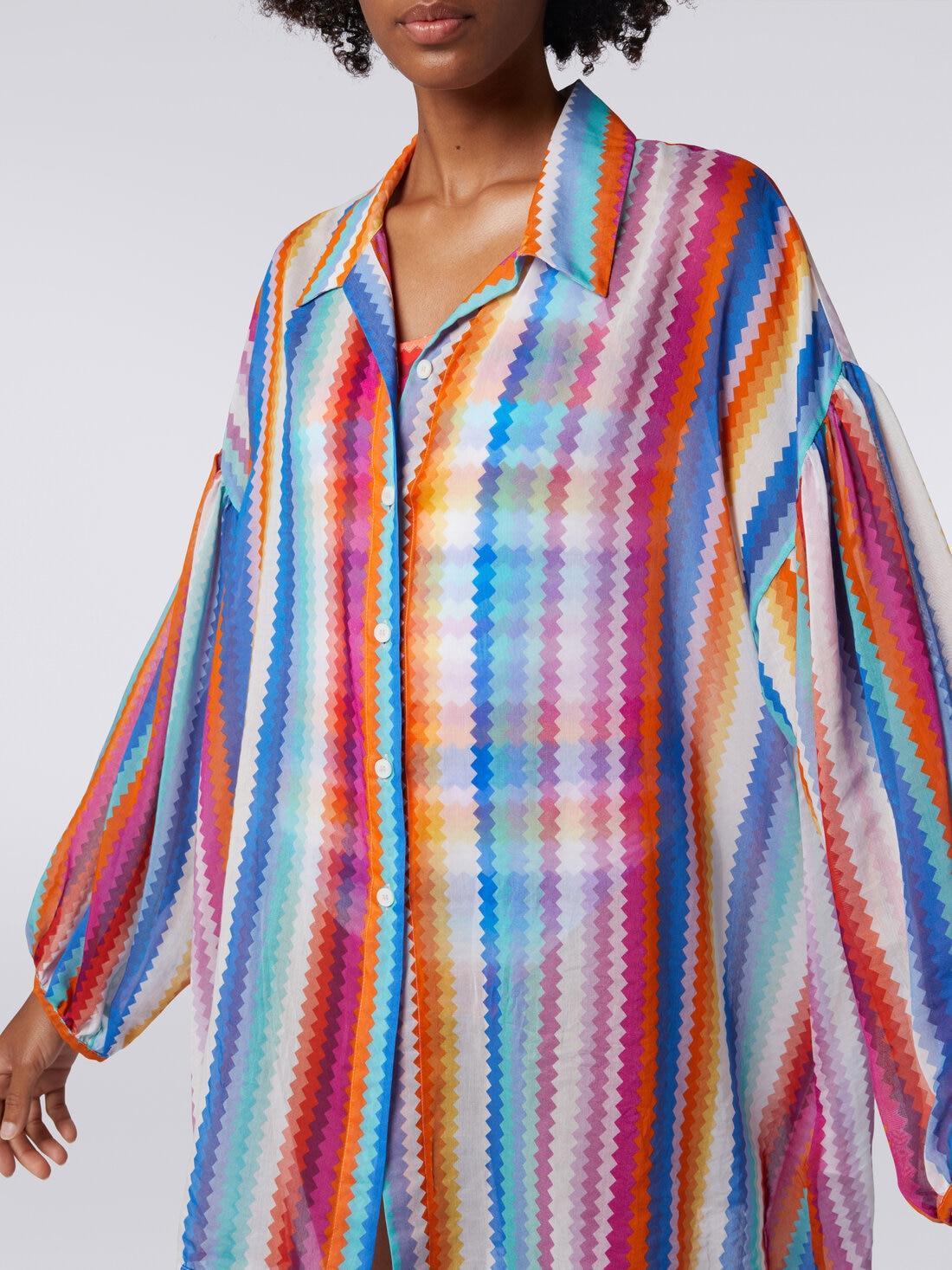 Chemisier blouse in zigzag print silk and cotton Multicoloured | Missoni Product Image