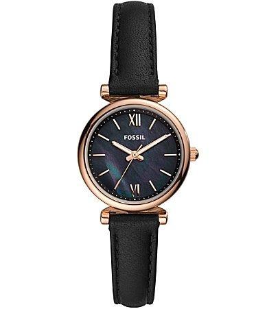 Fossil Carlie Mini Three-Hand Tan Leather Watch Product Image